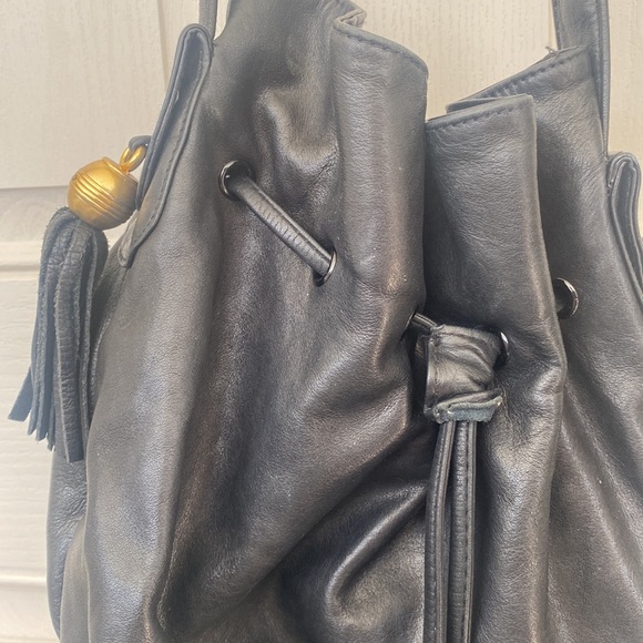 VINTAGE ROBINSON'S leather Bucket drawstring bag - Picture 3 of 10